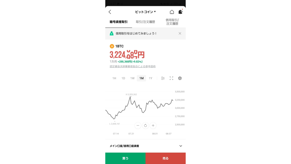 LINE BITMAX‐取引手順1