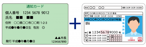 通知カード　+　運転免許証
